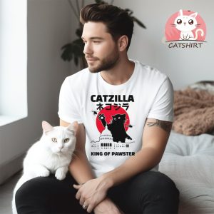 Catzilla King Of Pawster Paws Cat Kitten Pet T Shirt