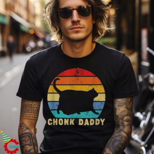 Chonk Cat Dad Scale Meme Funny Retro Style Daddy Cats Memes Shirt