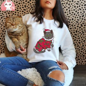 Christmas Cat New Year Xmas Party Funny Animals Shirt