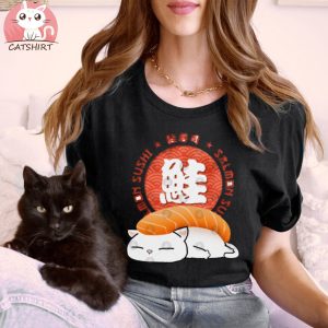 Chubby Cat Salmon Sushi T Shirt