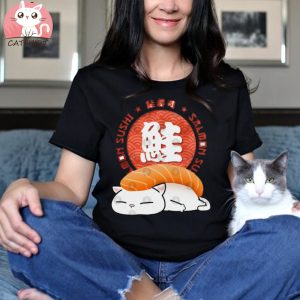 Chubby Cat Salmon Sushi T Shirt