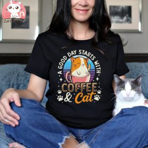 Coffee And Cats Owner Feline Love Stylish Apparel for Cat Lover Tee Cat Parents Shirt Kitten Gift T Shirt