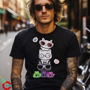 Colorful cats with sunglasses t shirt