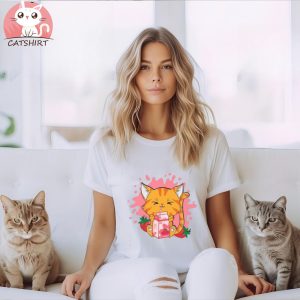 Comfort Colors Cat Strawberry Milk Shirt