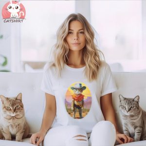 Cowboy Cat Short Sleeve Unisex T Shirt