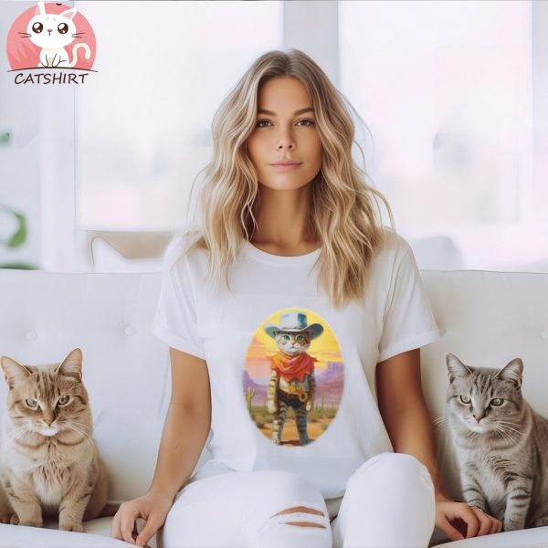 Cowboy Cat Short Sleeve Unisex T Shirt