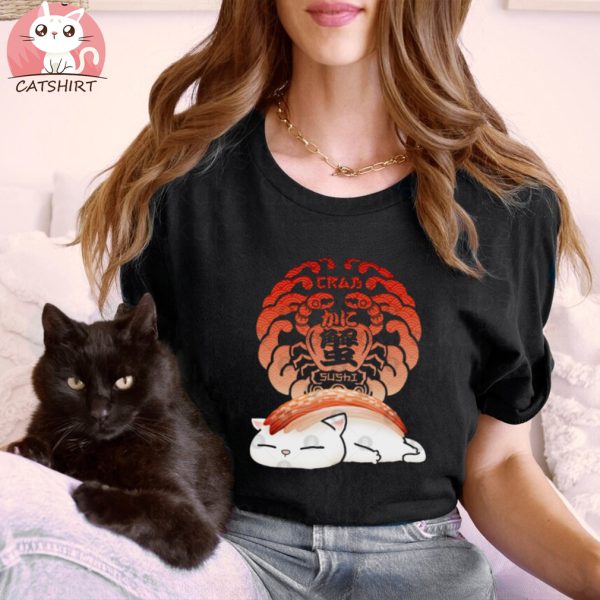 Crab Kani Sushi Cat T Shirt