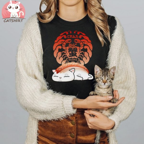 Crab Kani Sushi Cat T Shirt