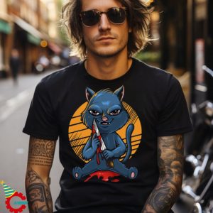 Creepy Evil Killer Cat Funny Halloween T shirt