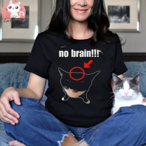 Cringeytees No Brain Cat Cringey T Shirt