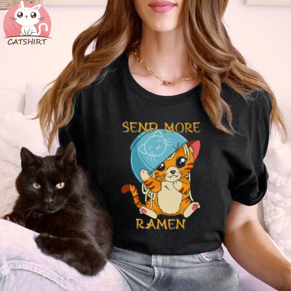 Cute Anime Kawaii Kitten Ramen Bowl Cat Shirt