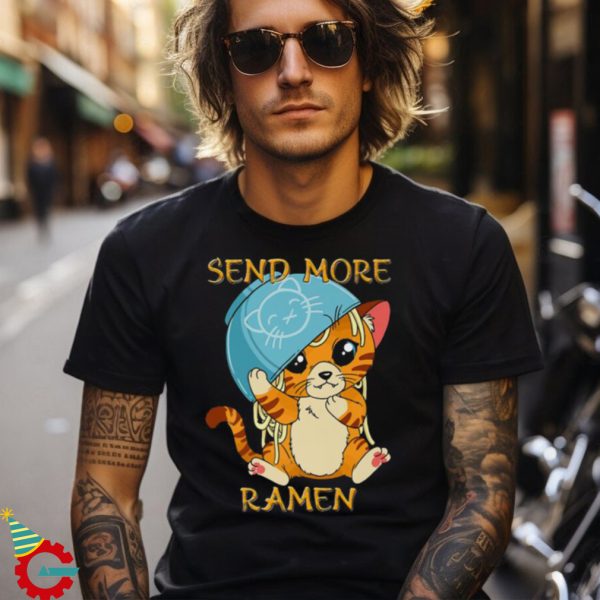 Cute Anime Kawaii Kitten Ramen Bowl Cat Shirt