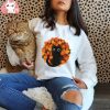 Cute Black Cat Autumn Leaves Season Thanksgiving Cat Lover Unisex Shirt