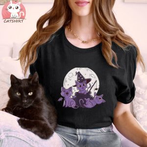 Cute Black Cats Moon Halloween Cat Shirt