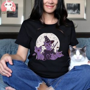 Cute Black Cats Moon Halloween Cat Shirt