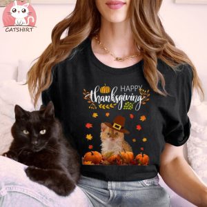 Cute Cat Christmas Cats Happy Thanksgiving Cat Shirt