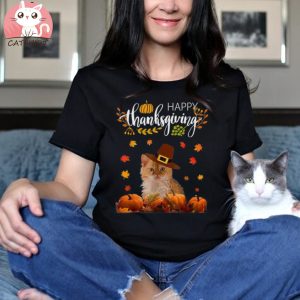 Cute Cat Christmas Cats Happy Thanksgiving Cat Shirt