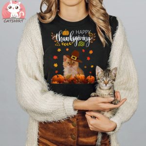 Cute Cat Christmas Cats Happy Thanksgiving Cat Shirt