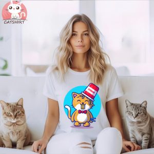 Cute Cat Eating Ramen Noodle With Chopstick Cartoon T Shirt