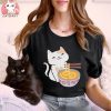 Cute Cat Eating Ramen T Shirts