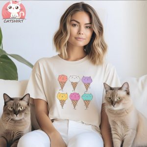 Cute Cat Ice Cream Tee Shirt