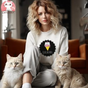 Cute Cat Ice Cream Women's Crewneck T shirt