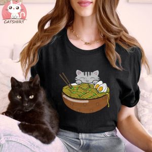 Cute Cat Kawai Ramen T Shirt