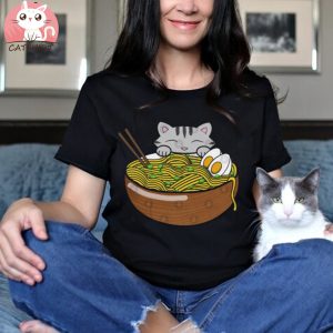 Cute Cat Kawai Ramen T Shirt