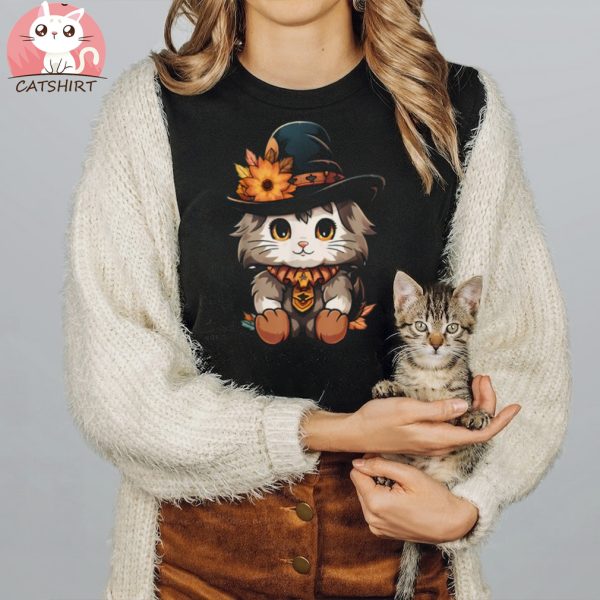 Cute Cat Pilgrim Thanksgiving Family Dinner Unisex Shirt