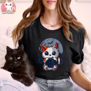 Cute Cat Pumpkin Moon Halloween Cat Shirt