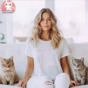 Cute Cat Shirt, Cat Heartbeat Shirt, Cat Lover TShirt, Cat Mom Gift, Cat T Shirt