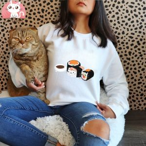 Cute Cat Sushi Rolls T Shirt