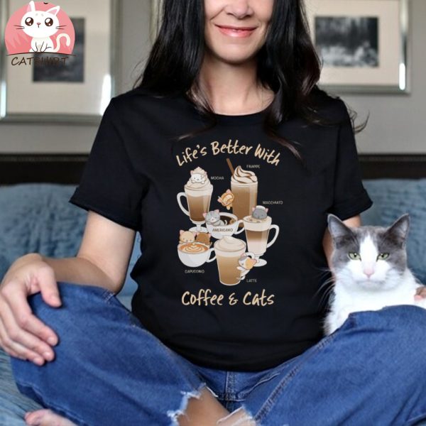 Cute Coffee Cats Kawaii T Shirt