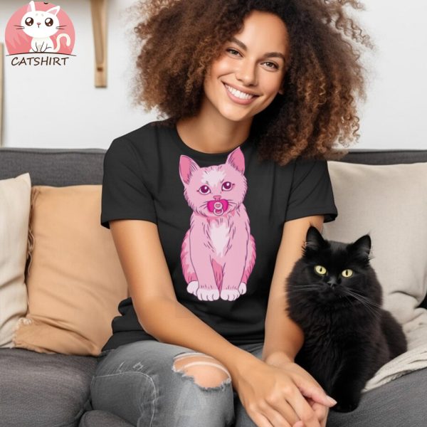 Cute Feline Cat Mom Lover Costume Kawaii Baby Pink Kitten Shirt