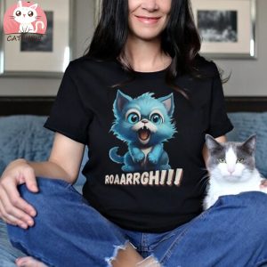 Cute Funny Kitten trying to be scary shirt