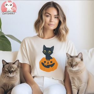 Cute Halloween Black Cat Kids Shirt