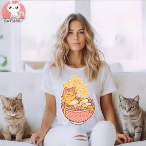 Cute Pink Ramen Cats Shirt