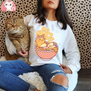 Cute Pink Ramen Cats Shirt