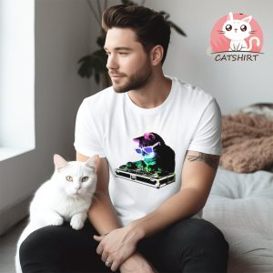 DJ Kitty Kitten House Cat Rainbow T Shirt