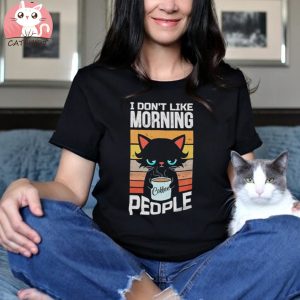 Don't Like Morning People Cat With Coffee Classic T Shirt