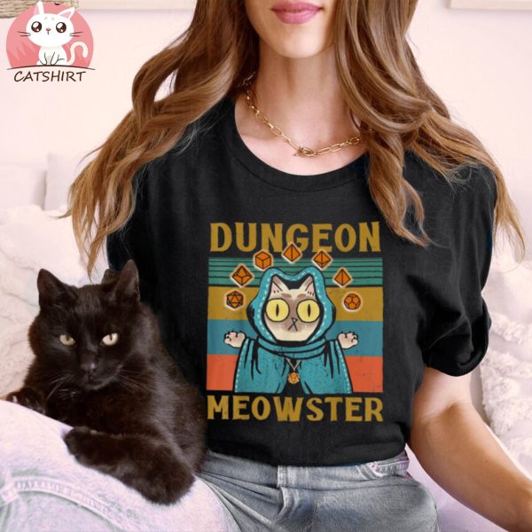 Dungeon Meowster Funny Nerdy Gamer Cat Shirt