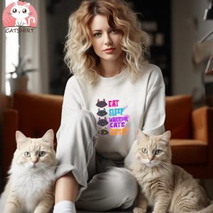 Eat Sleep Cat Warrior Repeat Cat Warrior Love Cats Men's Value Girls Classic T Shirt