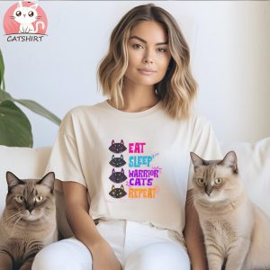 Eat Sleep Cat Warrior Repeat Cat Warrior Love Cats Men's Value Girls Classic T Shirt