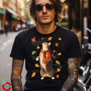 Fall Season Cat Kitten Autumn Leaves Thanksgiving Cats Lover Shirt