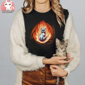 Flaming Cat T shirt