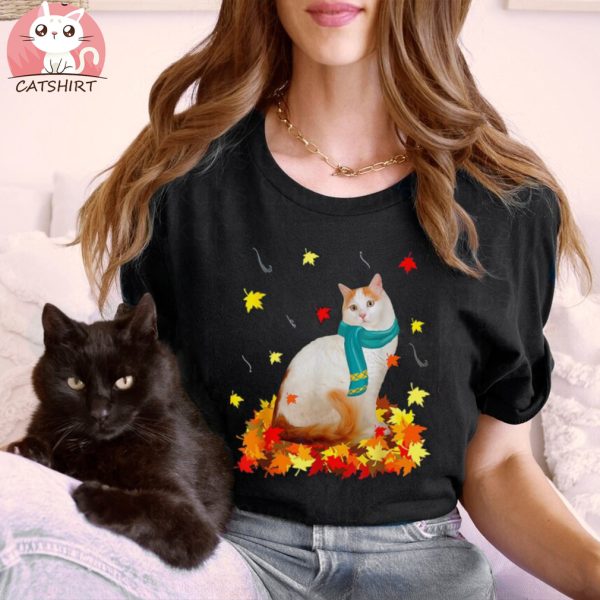 Fun Turkish Van Thanksgiving Autumn Cat Lover Shirt