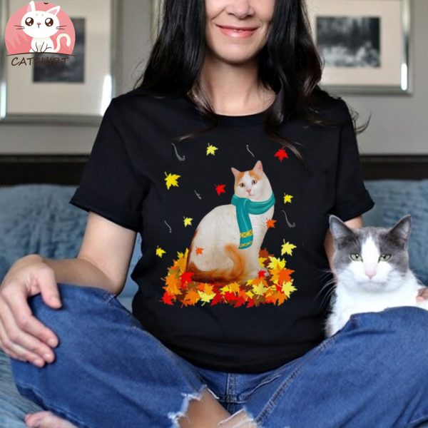 Fun Turkish Van Thanksgiving Autumn Cat Lover Shirt