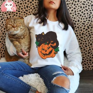 Funny Black Cat Pumpkin TShirt