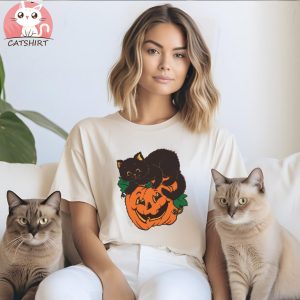 Funny Black Cat Pumpkin TShirt