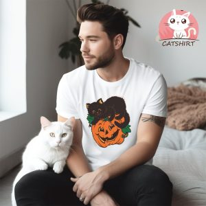 Funny Black Cat Pumpkin TShirt